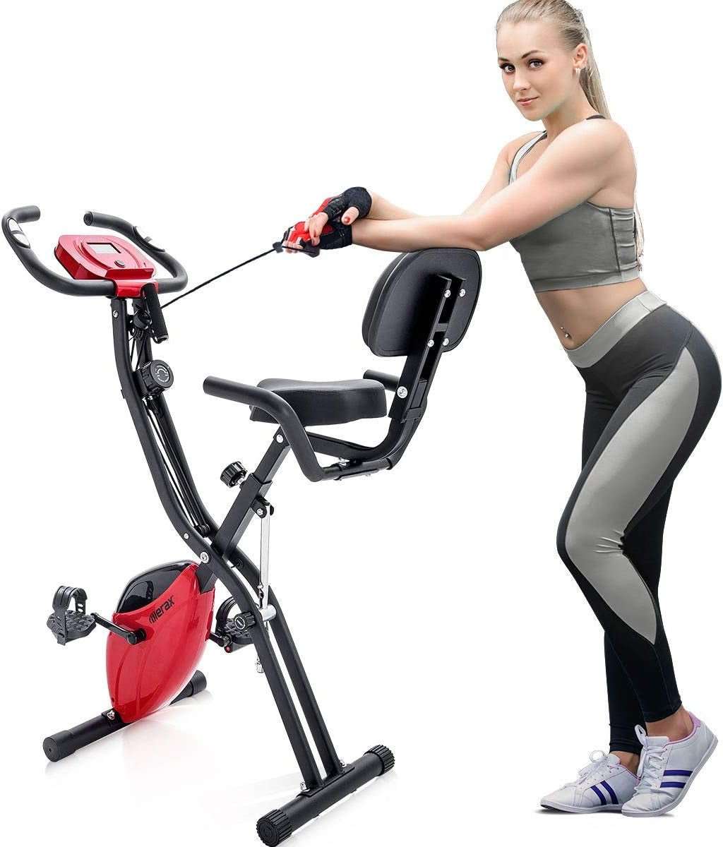3 - in - 1 Adjustable Folding Exercise Bike with Magnetic Resistance and Arm Bands - Alteris