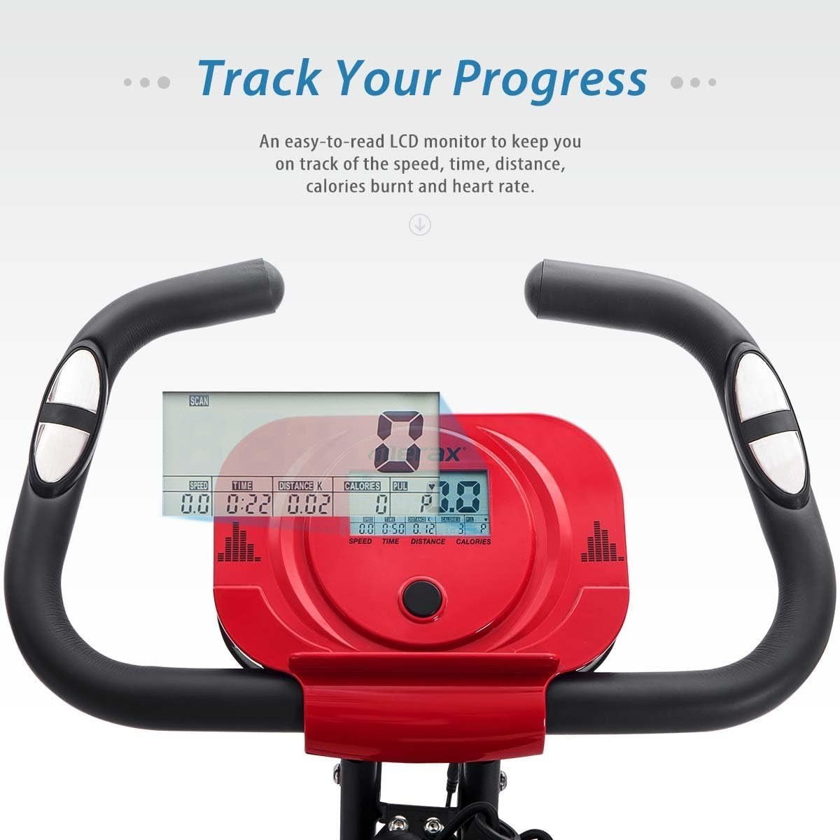 3 - in - 1 Adjustable Folding Exercise Bike with Magnetic Resistance and Arm Bands - Alteris