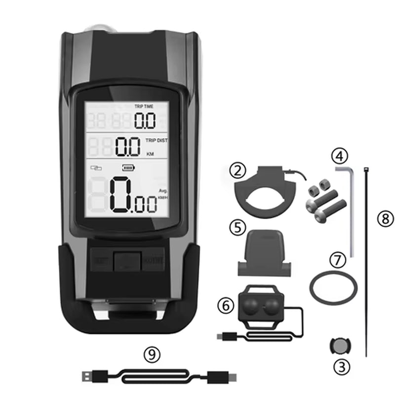 USB Rechargeable Bike Light with Speedometer and Horn Alteris