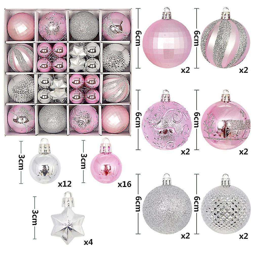 44-Piece Large Christmas Baubles for Tree Decoration and Holiday Ornaments Alteris