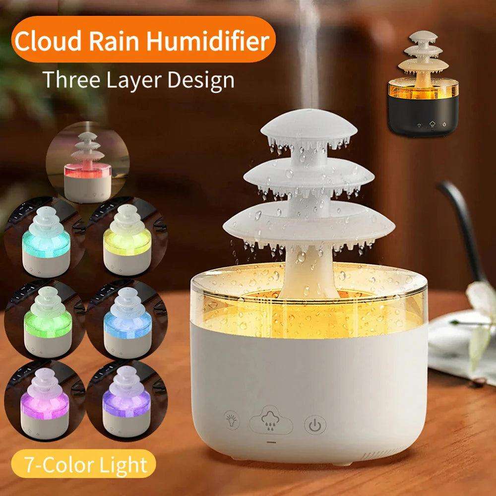 Cloud Rain Air Humidifier and Aromatherapy Diffuser with USB and Colorful Light Alteris