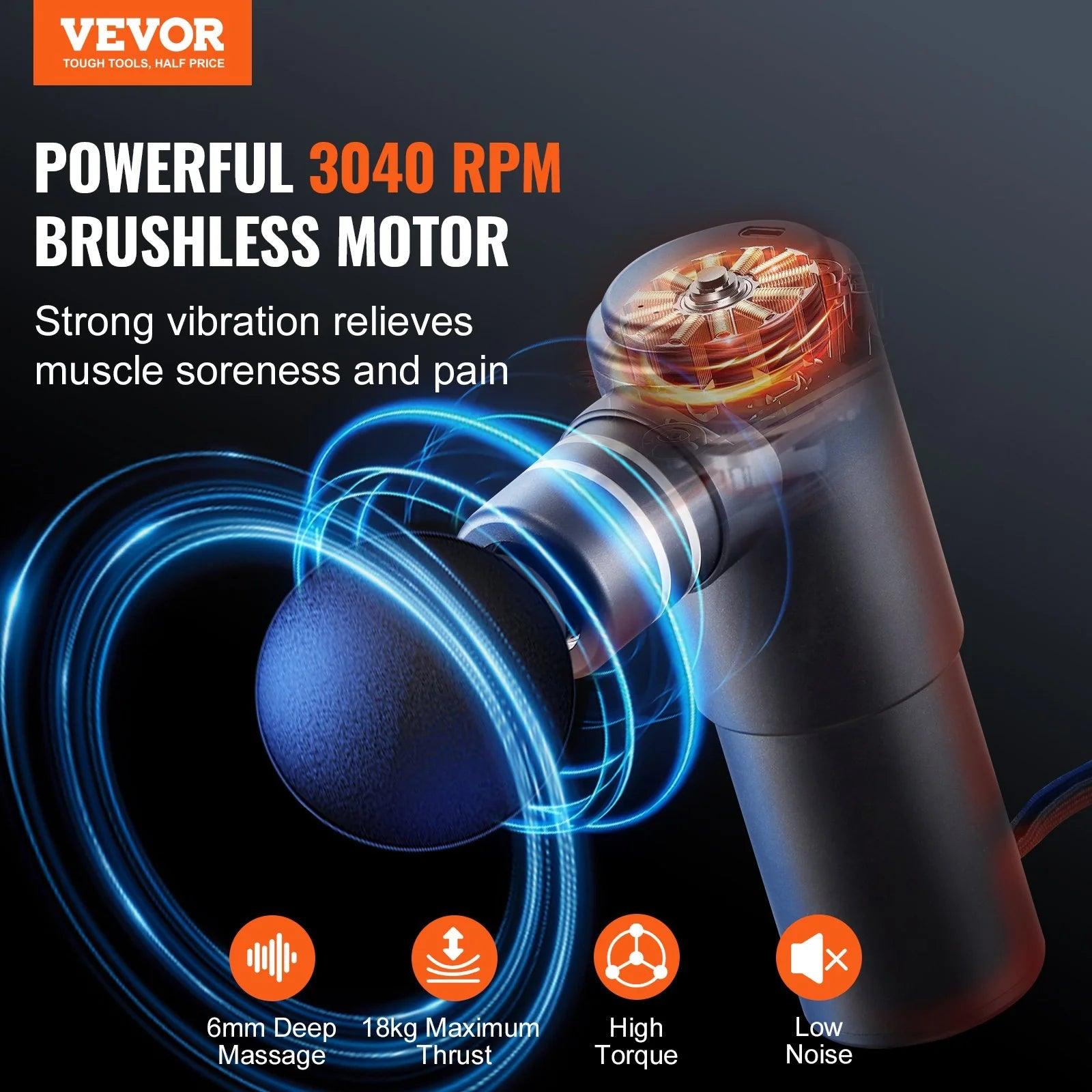 Deep Tissue Massage Gun with 4 Speed Levels and 4 Massage Heads for Muscle Relaxation Alteris