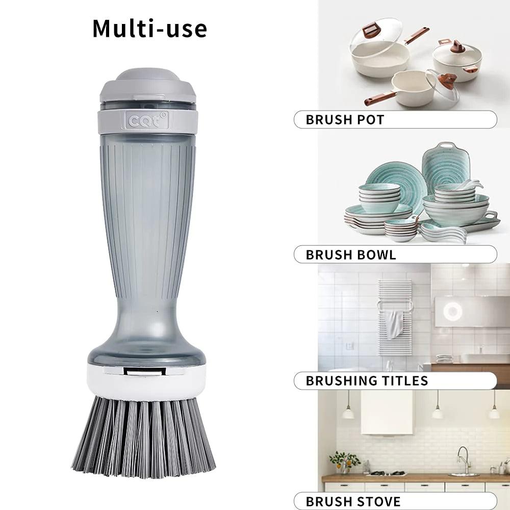Dish Brush with Soap Dispenser for Kitchen Sink and Pot Cleaning Alteris