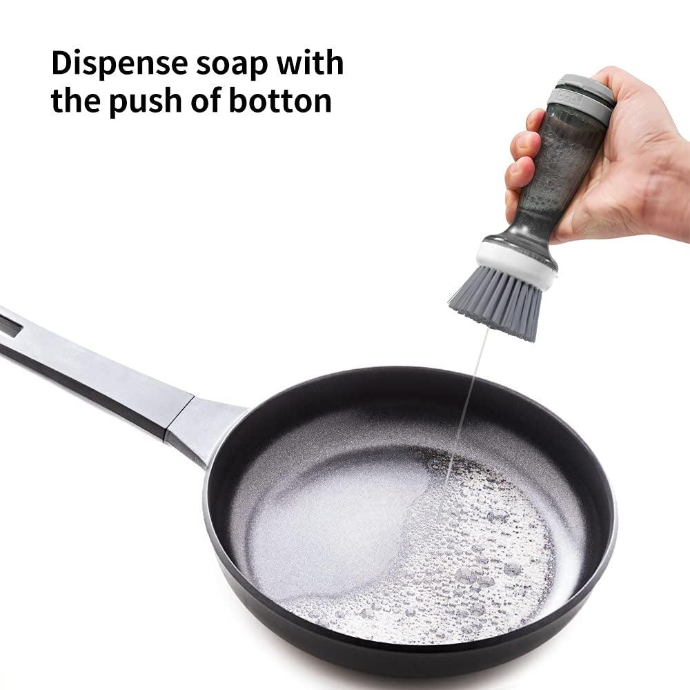 Dish Brush with Soap Dispenser for Kitchen Sink and Pot Cleaning Alteris