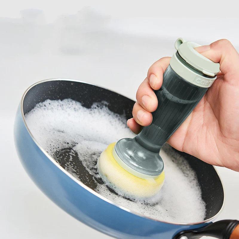 Dish Brush with Soap Dispenser for Kitchen Sink and Pot Cleaning Alteris