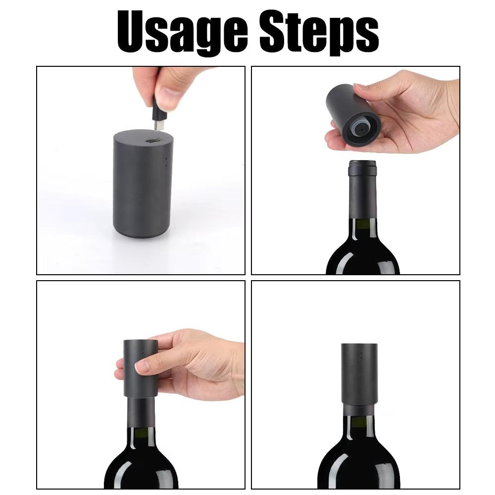 Electric Bottle Cap Plug Wine Stopper and Champagne Sealer for Freshness Alteris