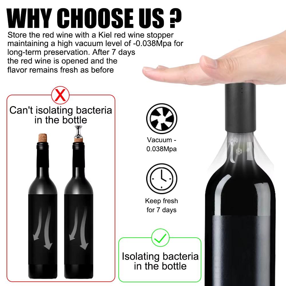 Electric Bottle Cap Plug Wine Stopper and Champagne Sealer for Freshness Alteris