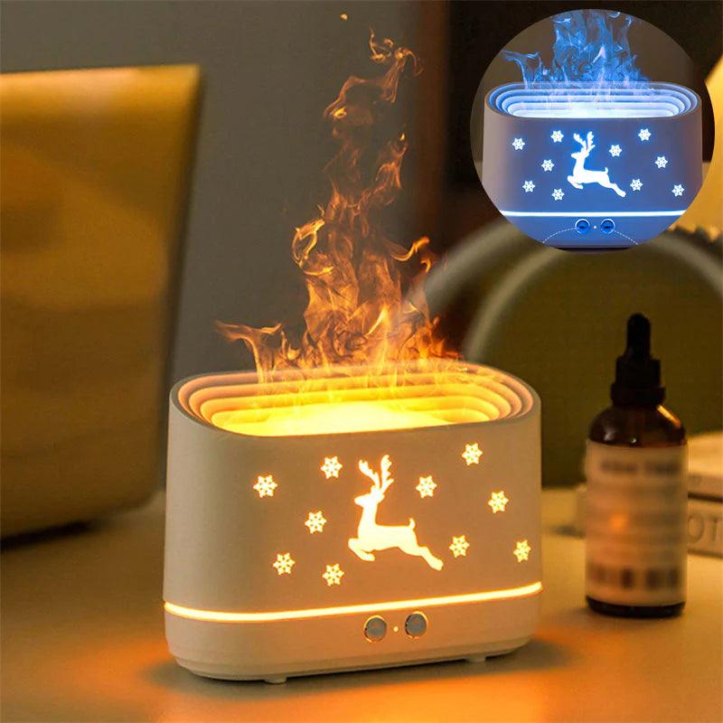 Elk Flame Humidifier Diffuser and Atmosphere Lamp for Christmas Decorations Alteris