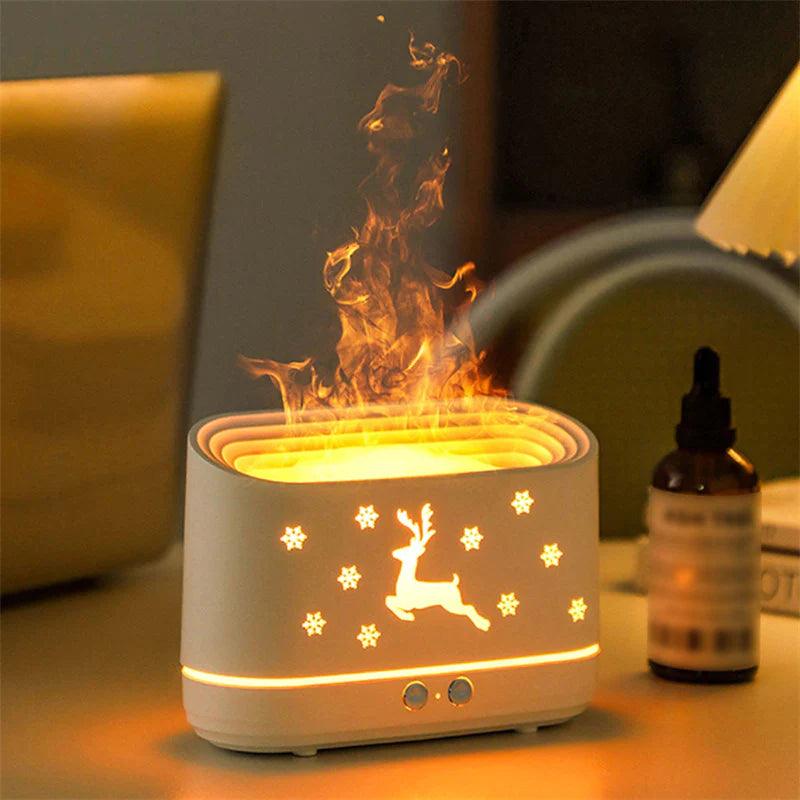 Elk Flame Humidifier Diffuser and Atmosphere Lamp for Christmas Decorations Alteris