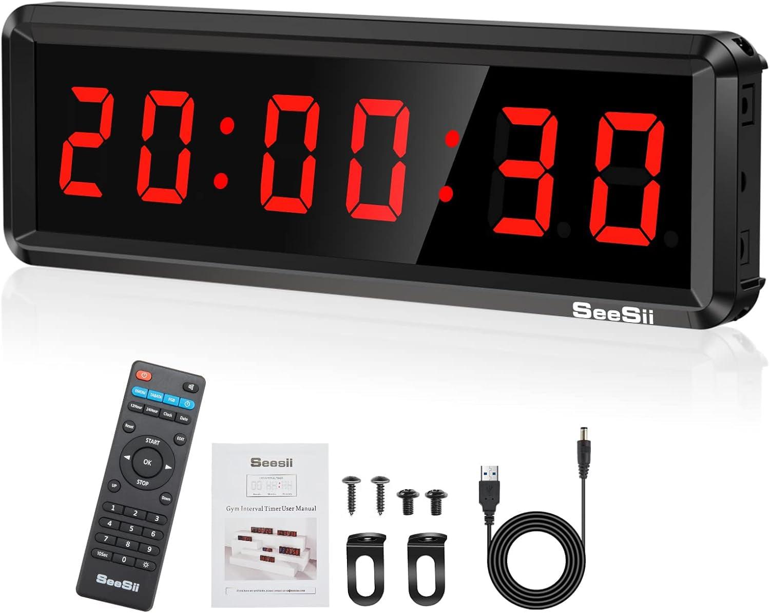 Gym Timer LED Workout Clock with Countdown Up and Remote Ultra-Clear Display Alteris