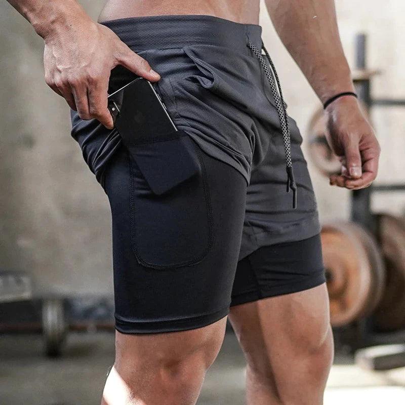 Men's 2-in-1 Running Shorts Quick Dry for Gym and Training Alteris