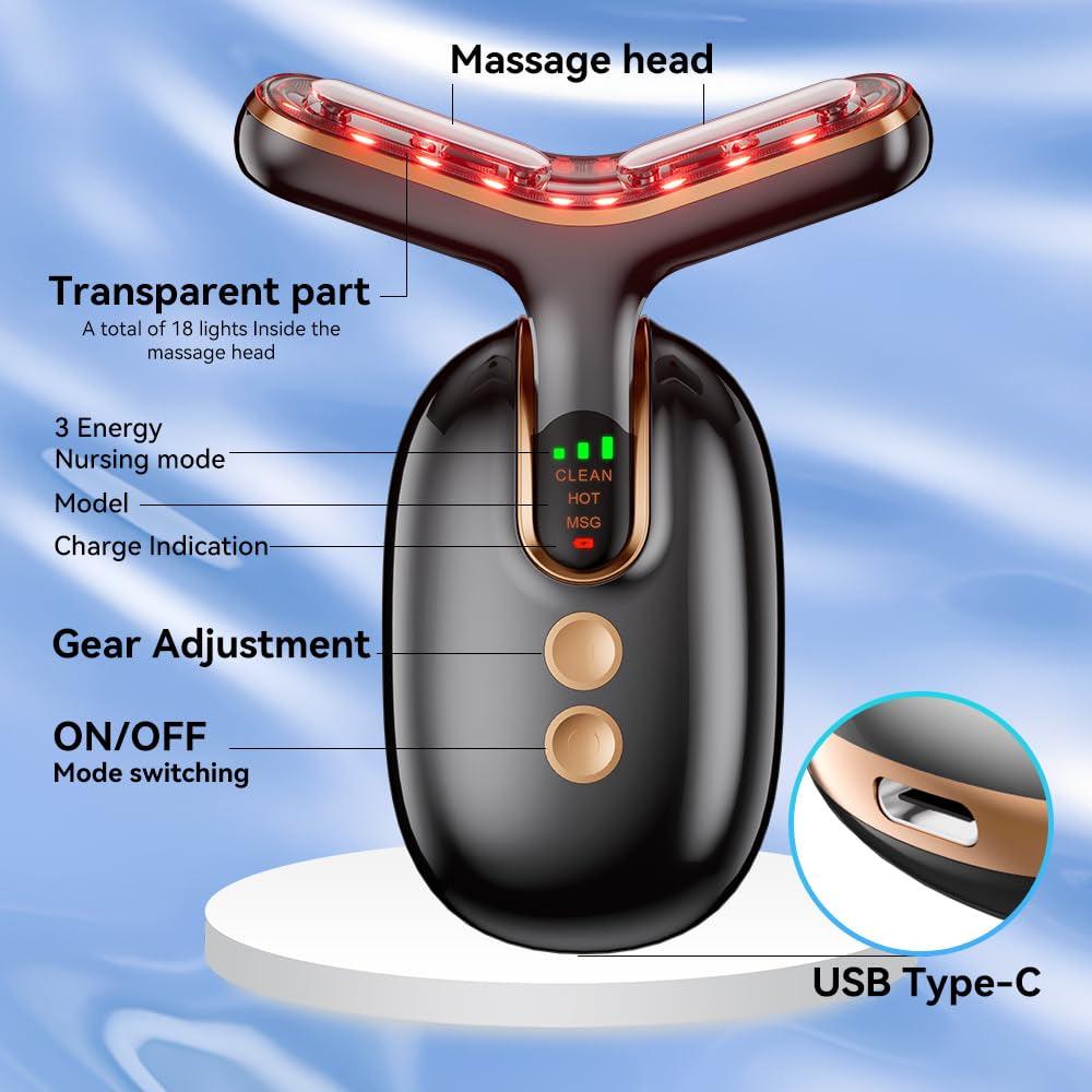 Neck and Face Massager for Skin Care and Double Chin with Vibration and Heat Alteris