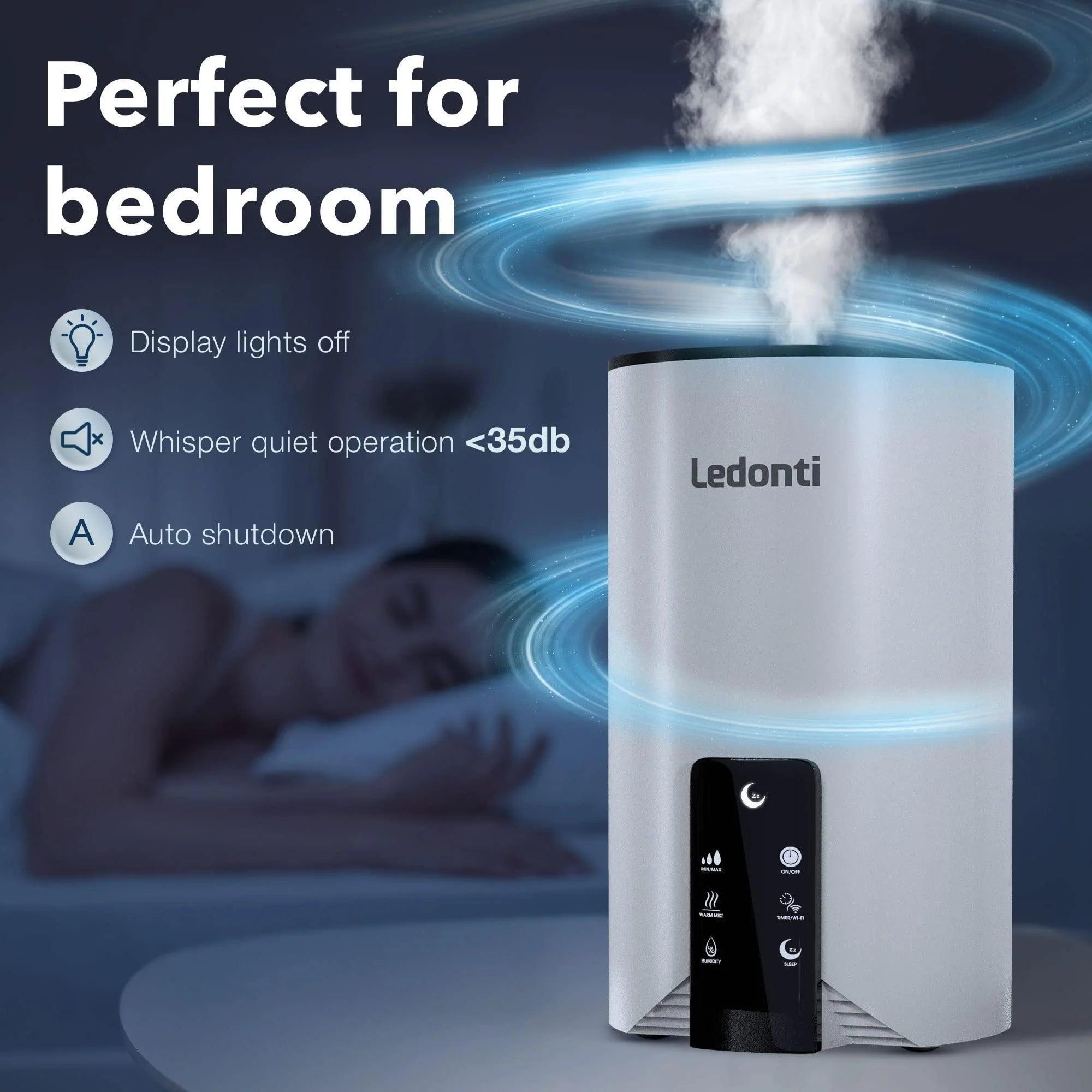 Wi-Fi Controlled 4L Humidifier with Dual Cool and Warm Mist for Bedroom Alteris
