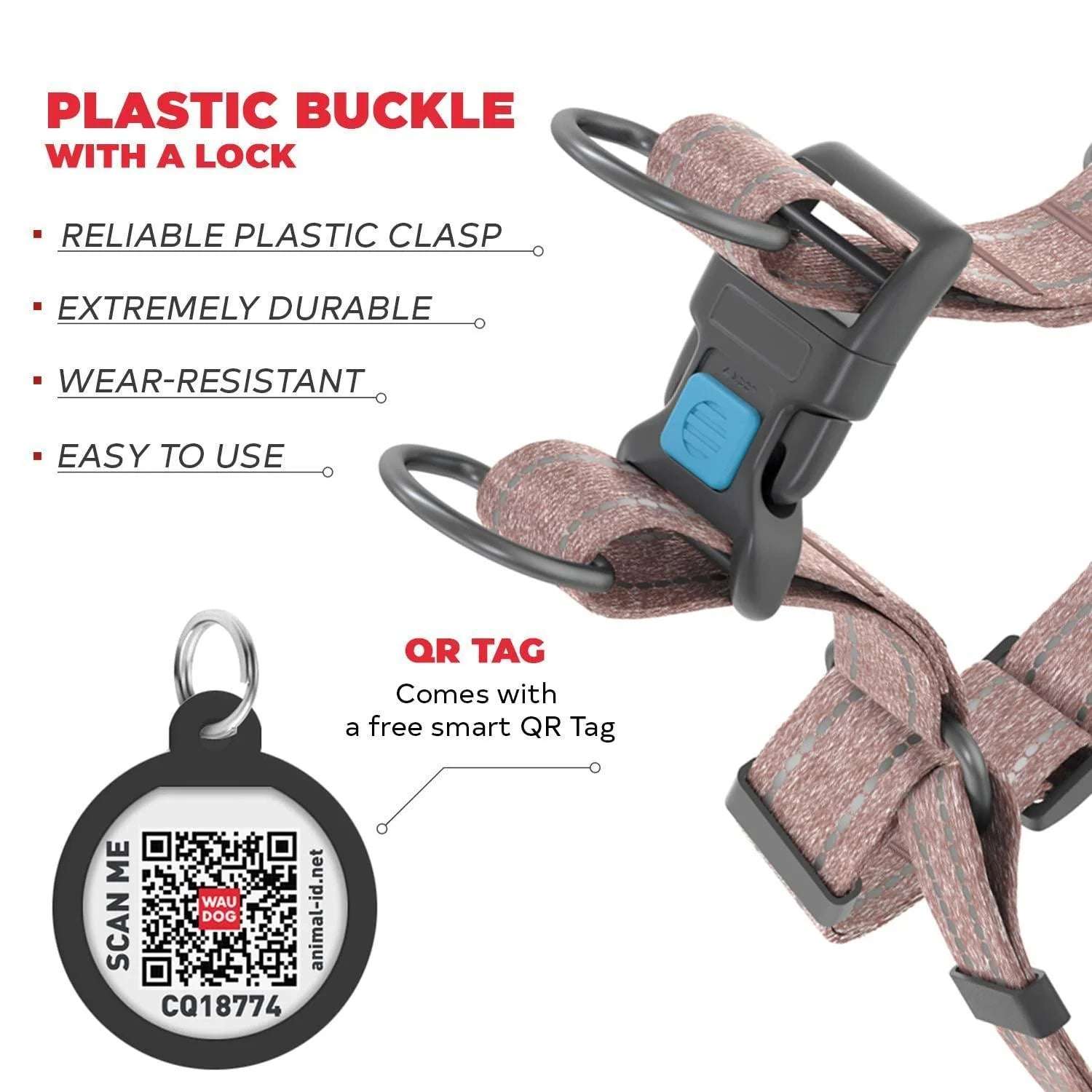 Brown Cotton Adjustable Dog Harness Eco Friendly for Large Dogs - Alteris