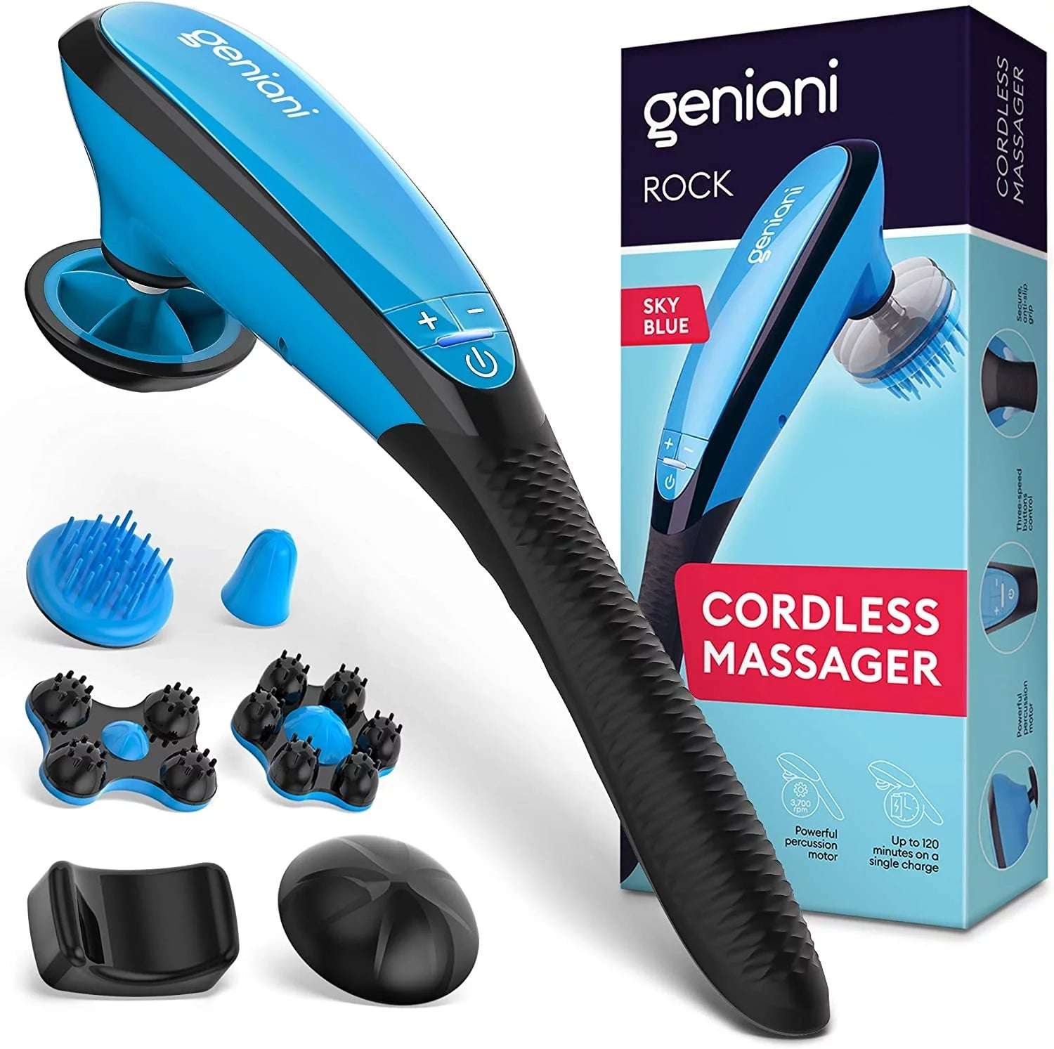 Cordless Deep Tissue Handheld Massager for Neck Back and Body Pain Relief - Alteris