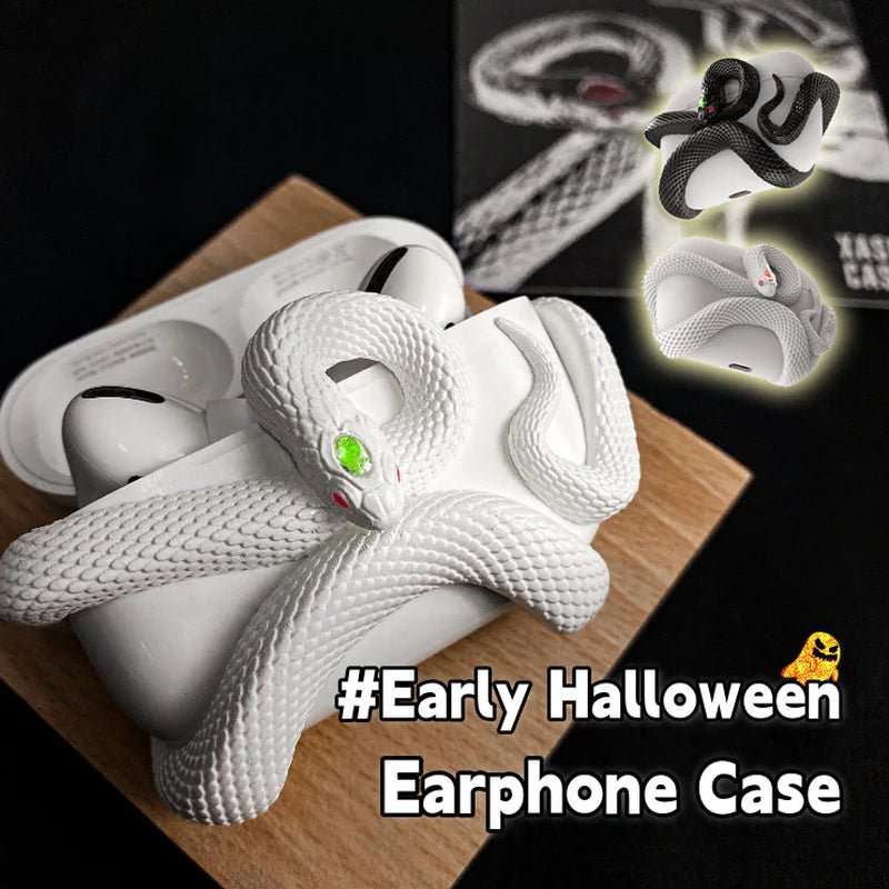 Creative Horrible Snake Wireless Earphone Case Headset Protective Case Silicone Case Earphone Case Cover Early Halloween - Alteris