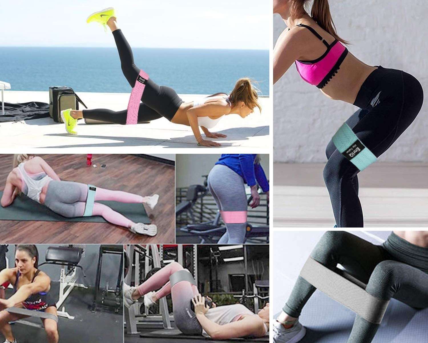 Fabric Resistance Bands for Legs and Glutes Non - Slip Elastic Workout Bands - Alteris