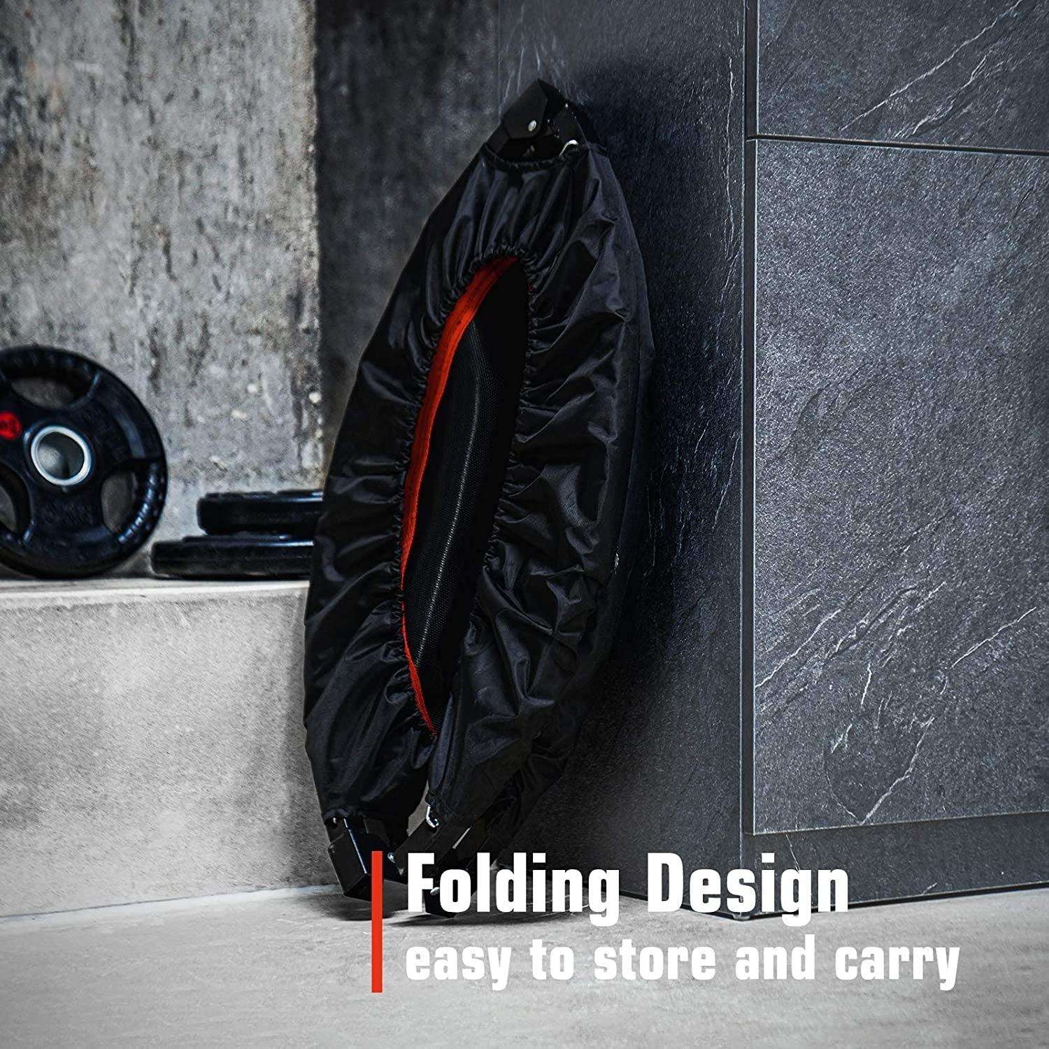 Folding Mini Trampoline with Adjustable Rebounder for Indoor Fitness - Alteris