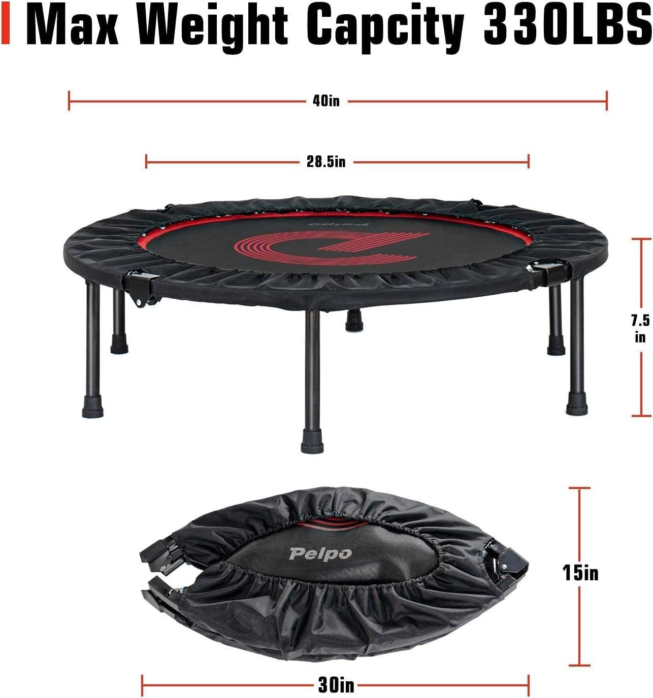 Folding Mini Trampoline with Adjustable Rebounder for Indoor Fitness - Alteris