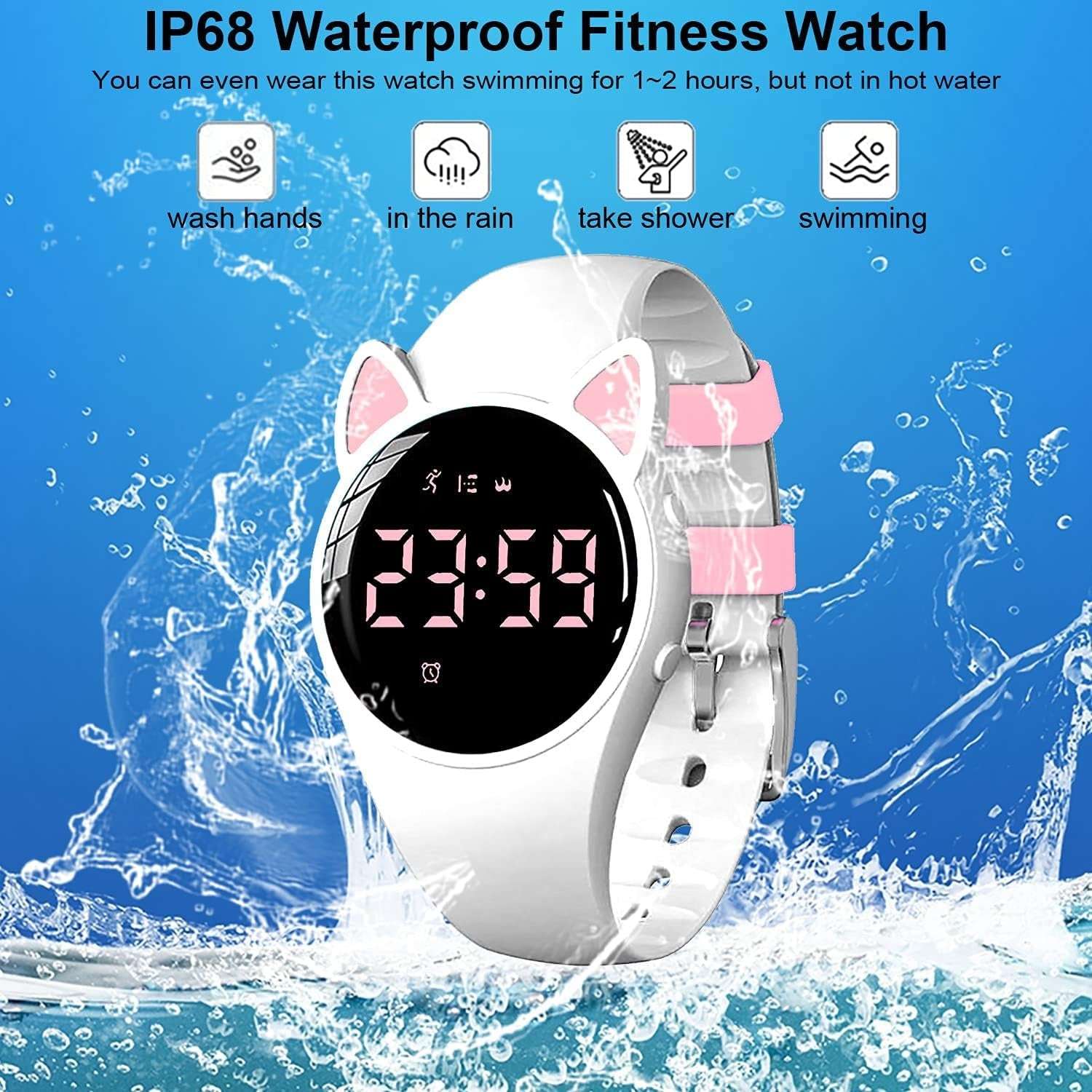 Kids Fitness Tracker Pedometer Watch with 20-Day Battery and IP68 Waterproof Alteris