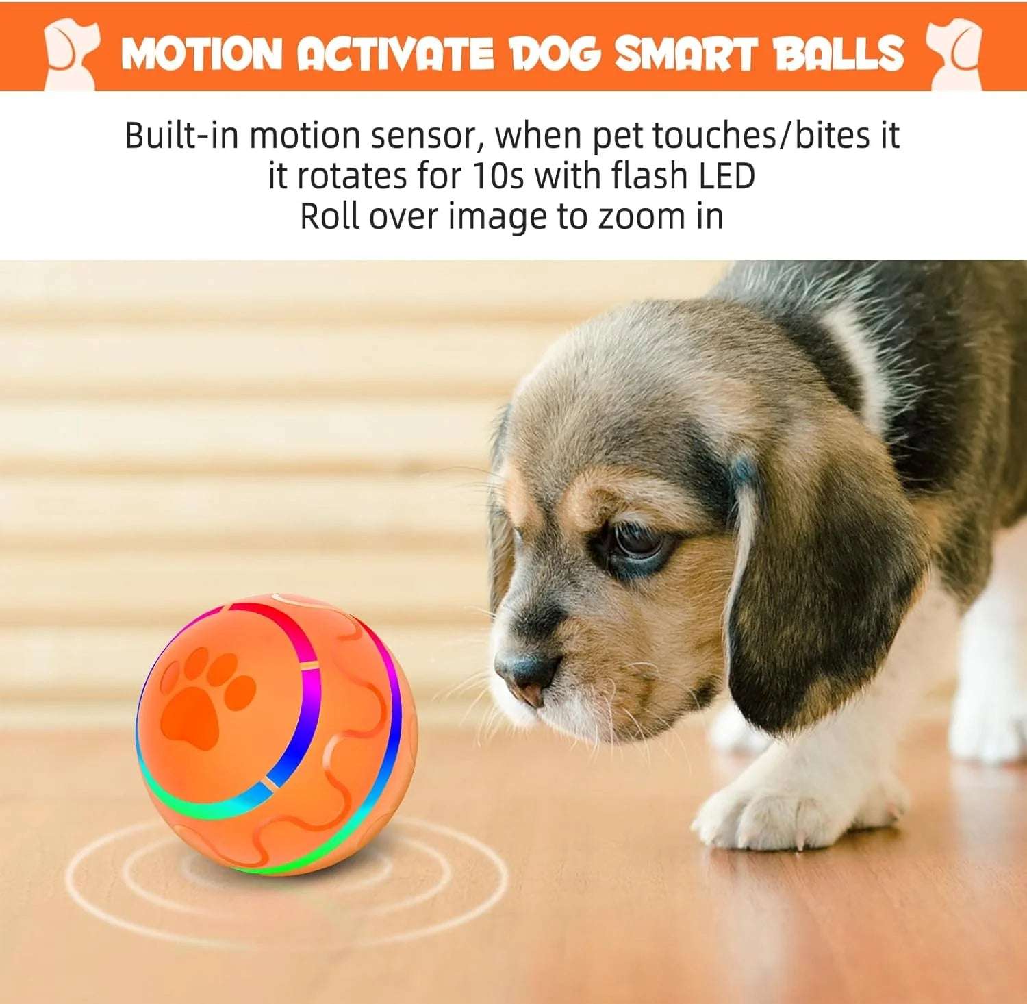 Peppy Pet Interactive Rolling Ball with LED Lights for Dogs - Alteris