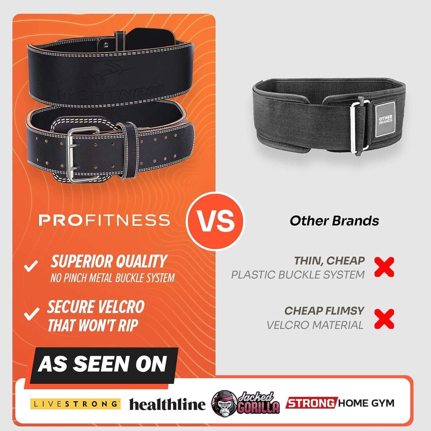 Premium Weight Lifting Belt for Back Support Squats and Powerlifting - Alteris