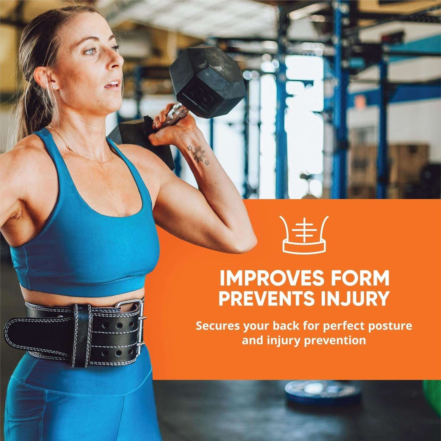 Premium Weight Lifting Belt for Back Support Squats and Powerlifting - Alteris
