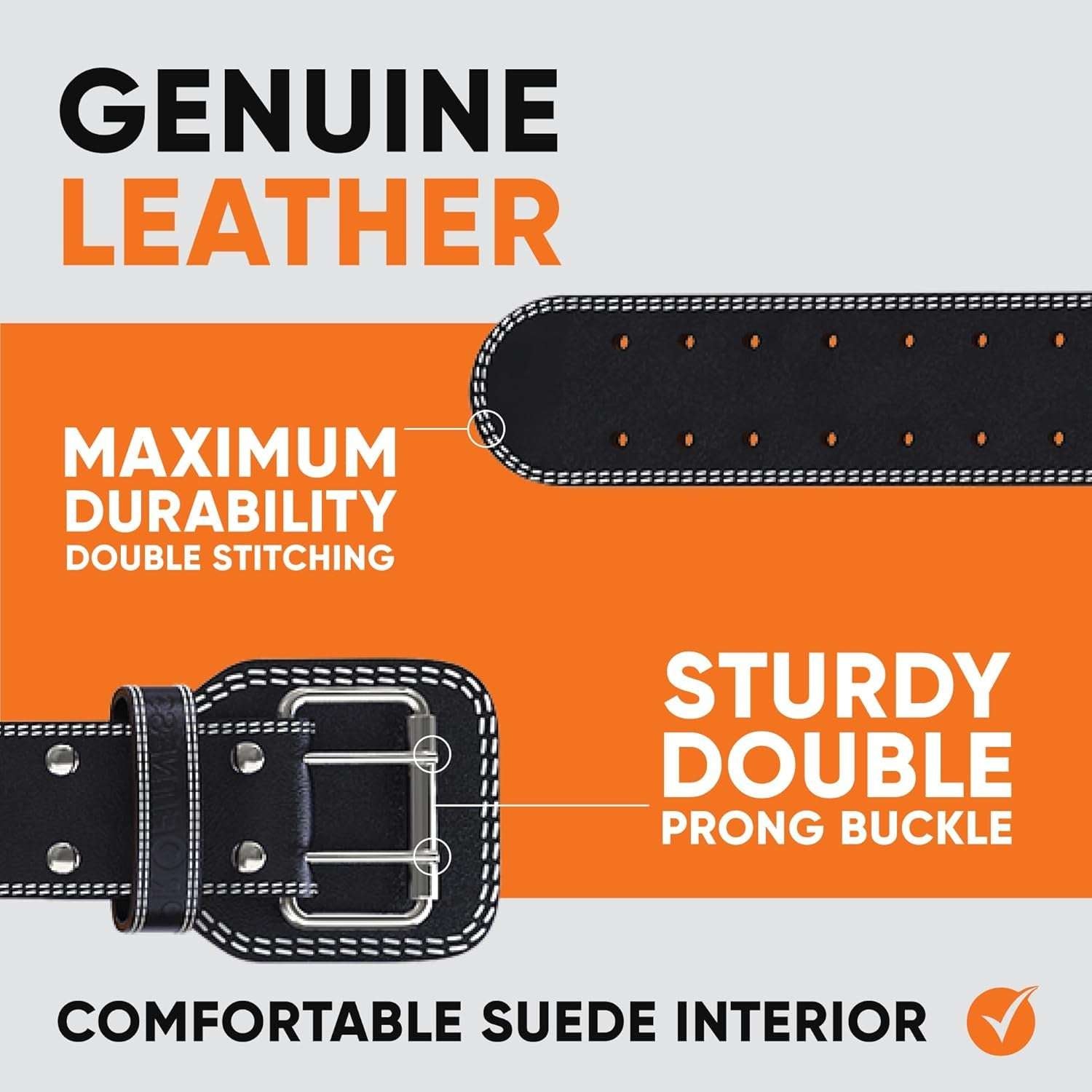 Premium Weight Lifting Belt for Back Support Squats and Powerlifting - Alteris