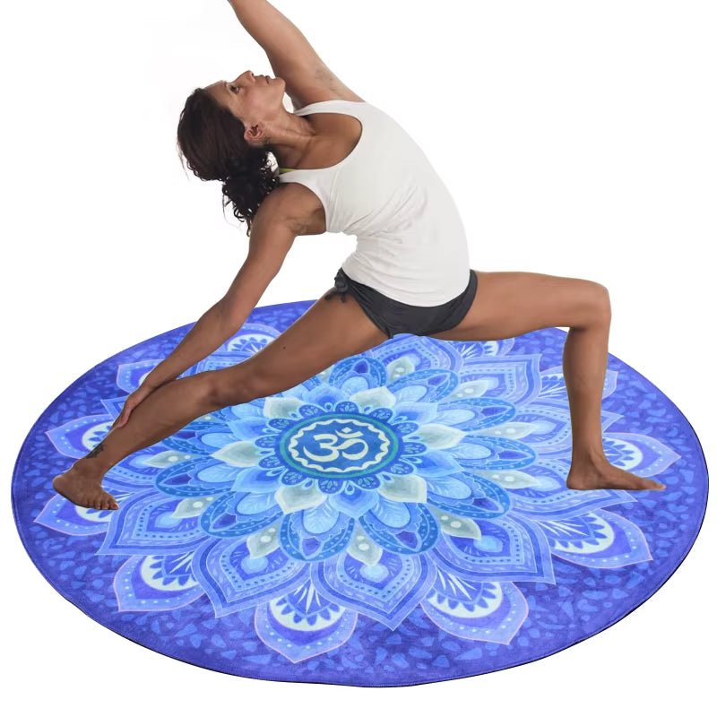 Round Non-Slip Yoga and Meditation Mat for Pilates and Fitness Alteris