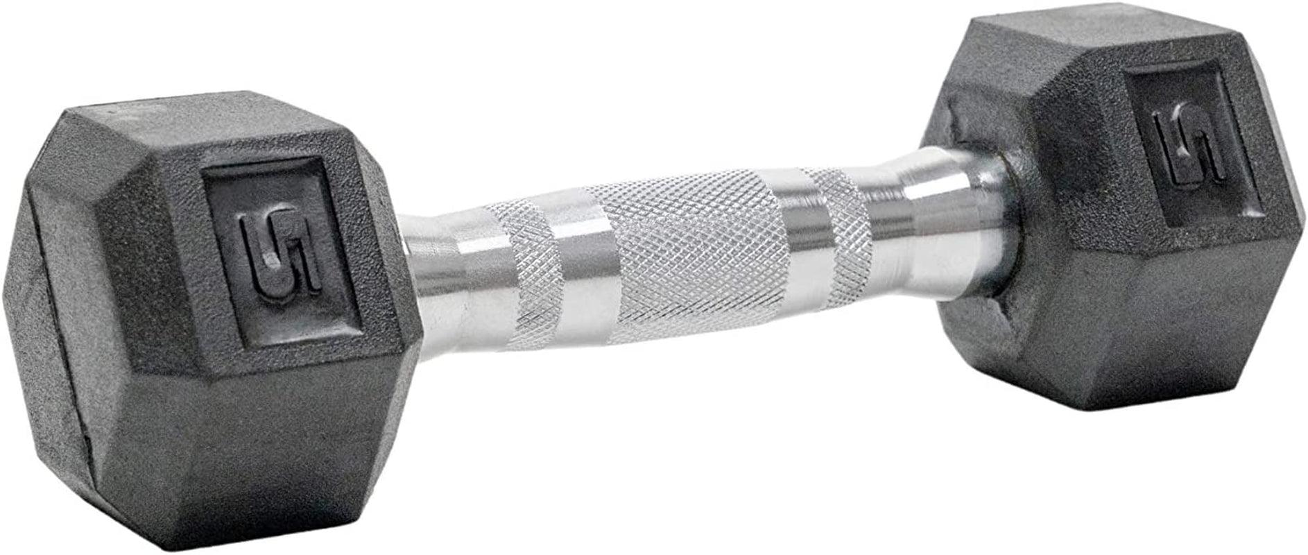 Rubber HEX Dumbbell Pair Free Weights in Multiple Sizes - Alteris