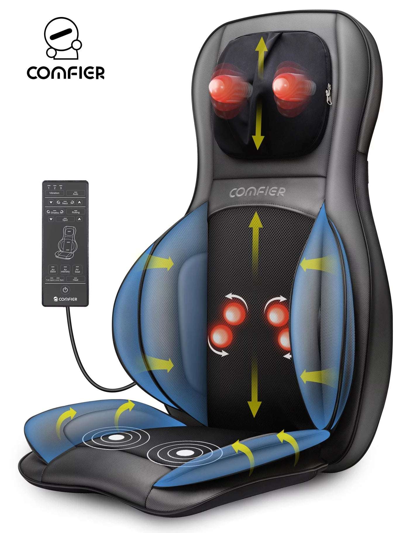 Shiatsu Neck and Back Massager with 3D Kneading and Heat Therapy - Alteris