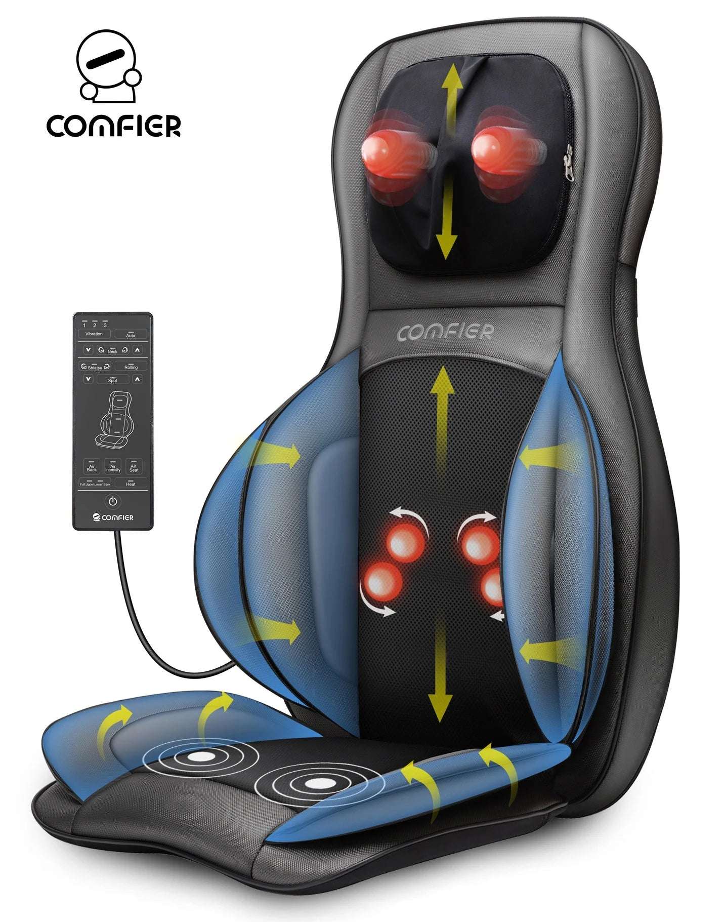 Shiatsu Neck and Back Massager with 3D Kneading and Heat Therapy - Alteris