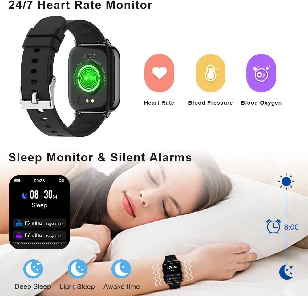 Smartwatch for Men and Women 1.69" HD Touch Screen Fitness Tracker - Alteris